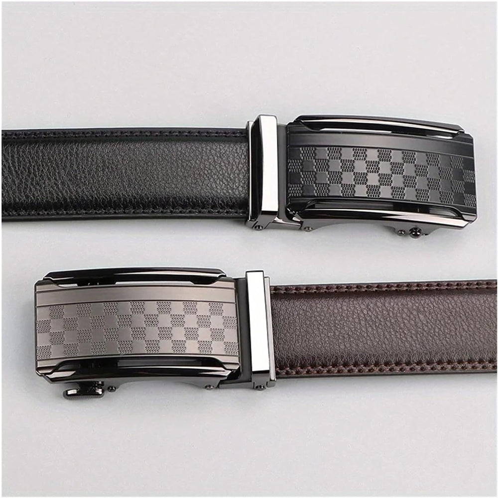 Men Belt Leather Belt For Men With Anti-Scratch Buckle Control Design For Formal Work Or Casual